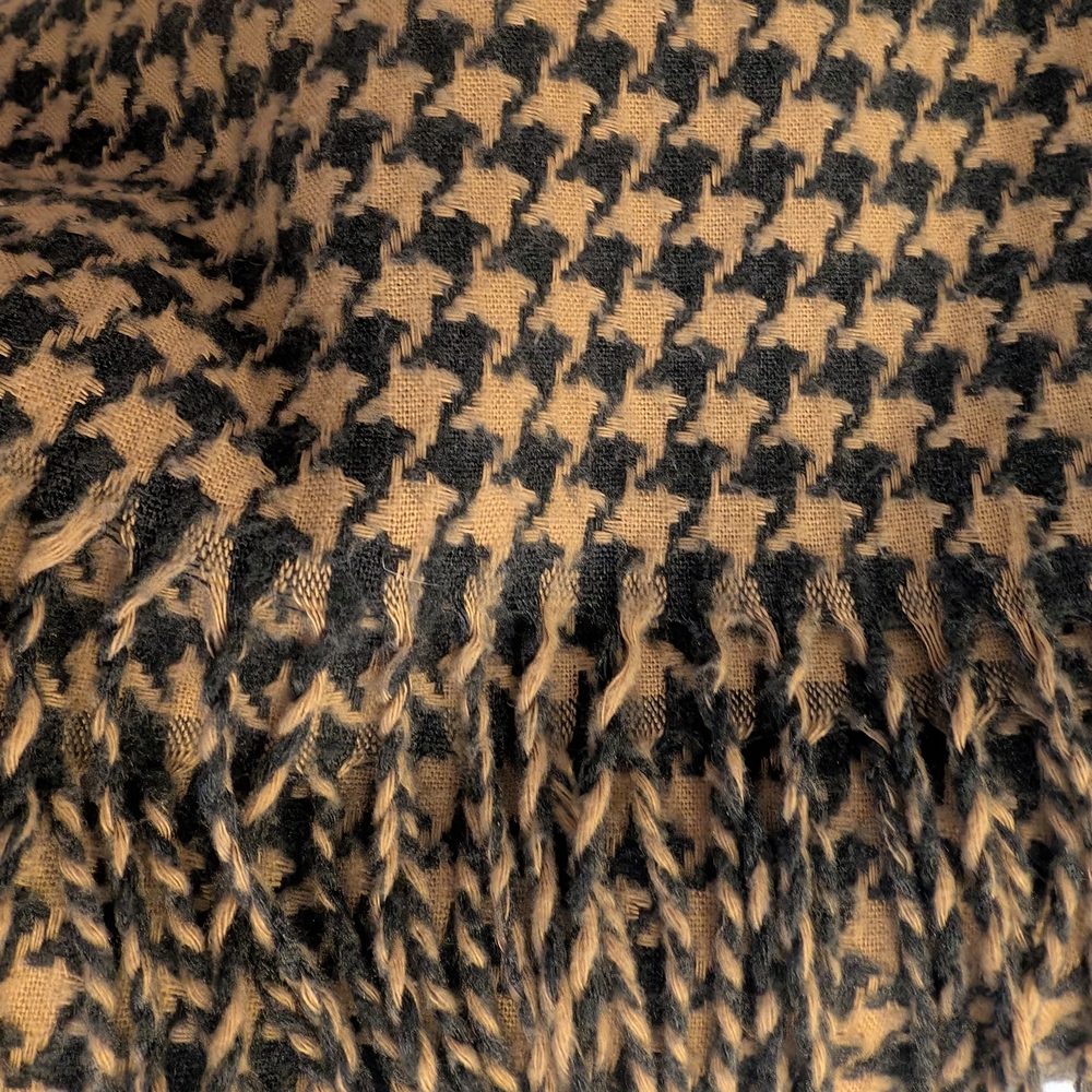 Black and Tan Houndstooth Scarf